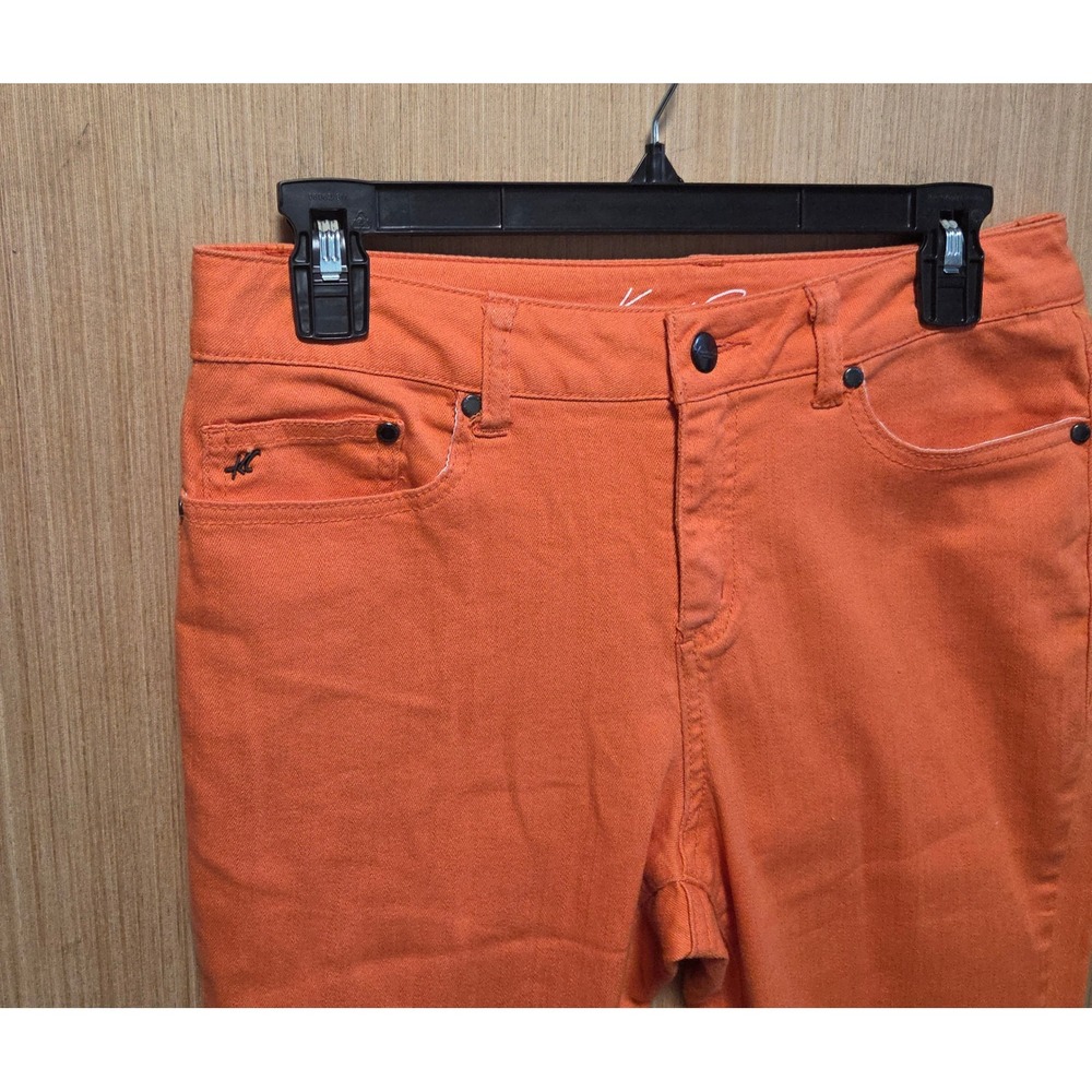 Kenneth Cole Size 29 Ladies New York Orange Denim Jeans‎ Mid Rise Fall Color - Picture 3 of 5
